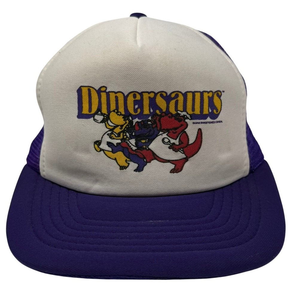 Dinersaurs Cereal Trucker Hat Vintage Purple Vintage Promotional Mesh Snapback